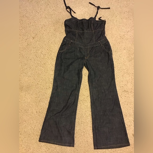 Baby Phat Denim - BABY PHAT Y2K DENIM JEAN OVERALLS SZ 13 EUC WIDE LEG VINTAGE